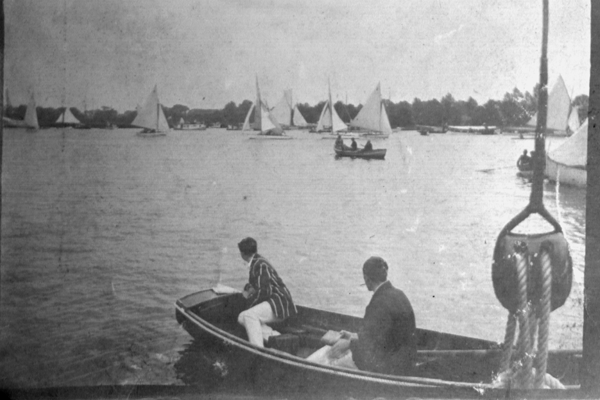 Yare & Bures sailing at Wroxham regatta in 1909.